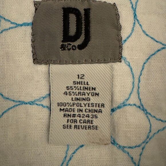 Vintage DJ & Co Cotton/Rayon Embroidered Polka Dot Skirt 12 - Picture 5 of 7